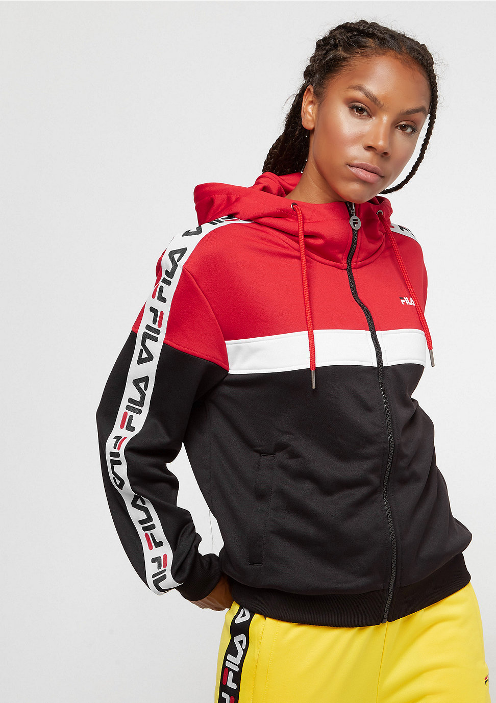 Urban Line Teela Hooded Track Jacket TrueR-BriWhi-Black Urban Line Teela Hooded Track Jacket TrueR-BriWhi-Black